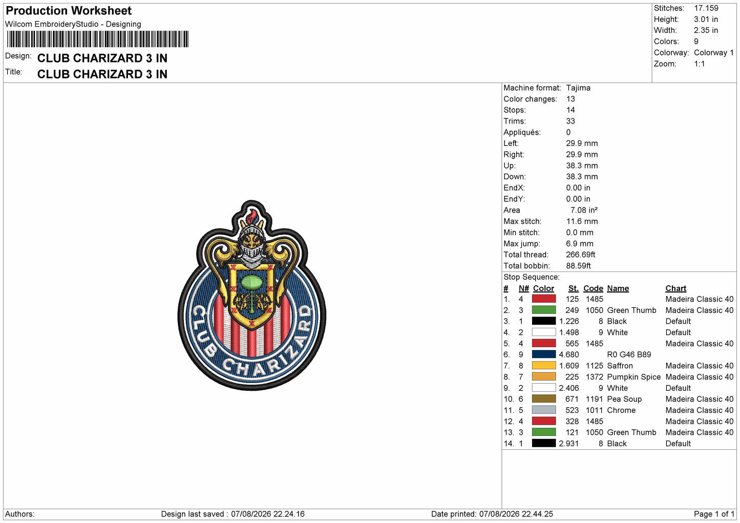 Charizard Text Embroidery Machine Design File 6 sizes