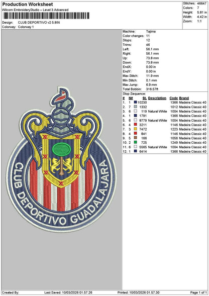 Club 1003 Embroidery File 6 sizes