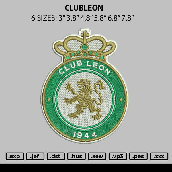 Clubleon Embroidery File 6 sizes