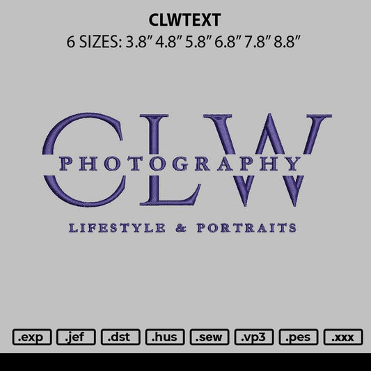 Clwtext Embroidery File 6 sizes