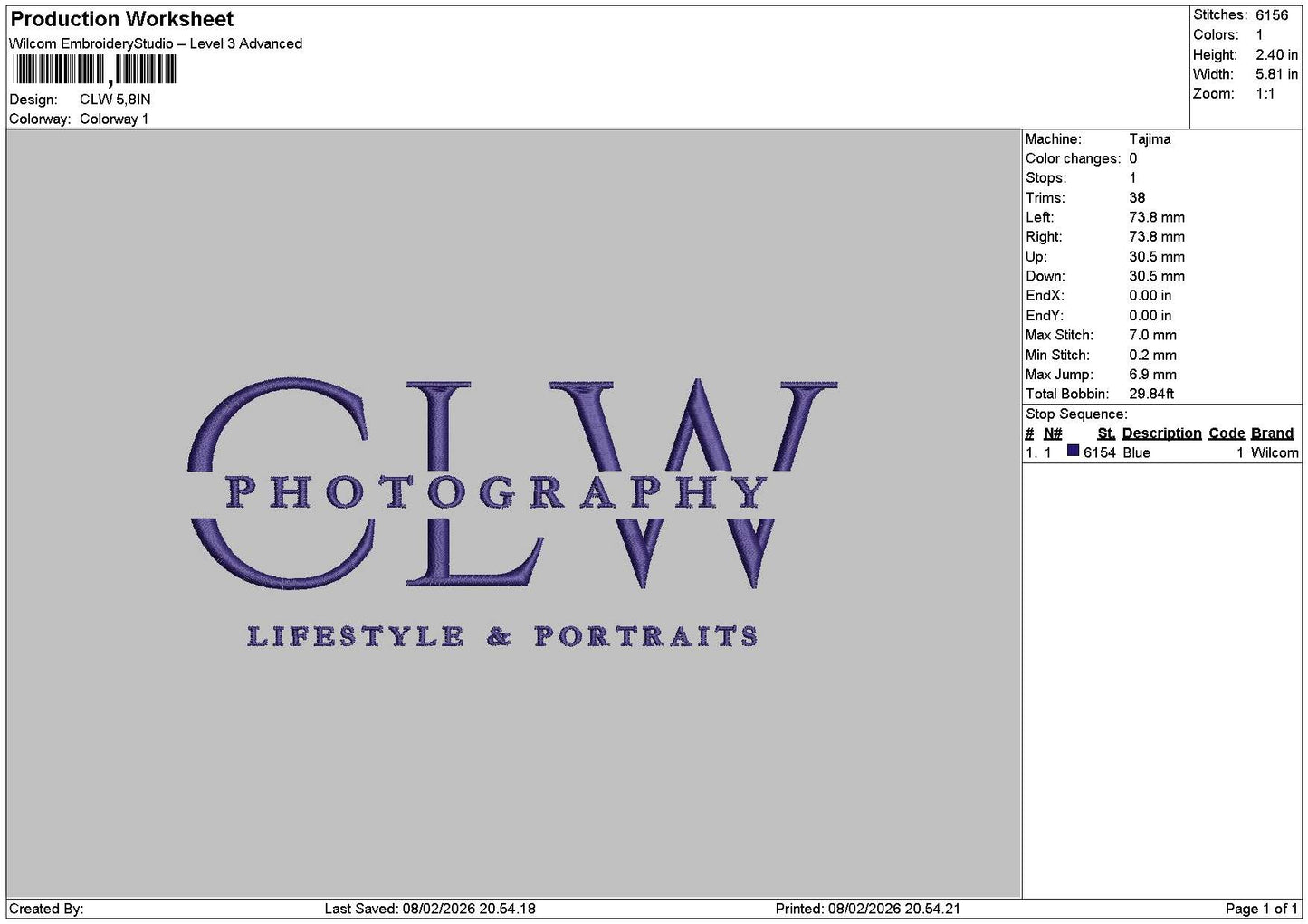 Clwtext Embroidery File 6 sizes
