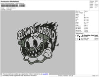Clown World Embroidery File 4 size