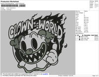 Clown World Embroidery File 4 size
