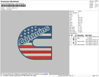 Cummins USA Embroidery File 4 size