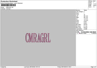 Cmragrltext Embroidery File 6 sizes