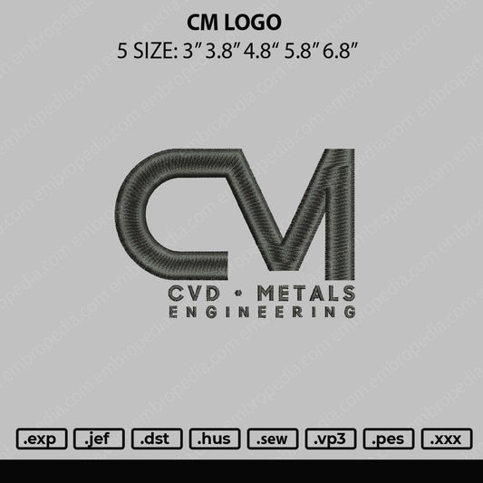 CM Logo Embroidery File 5 sizes