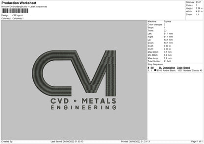 CM Logo Embroidery File 5 sizes