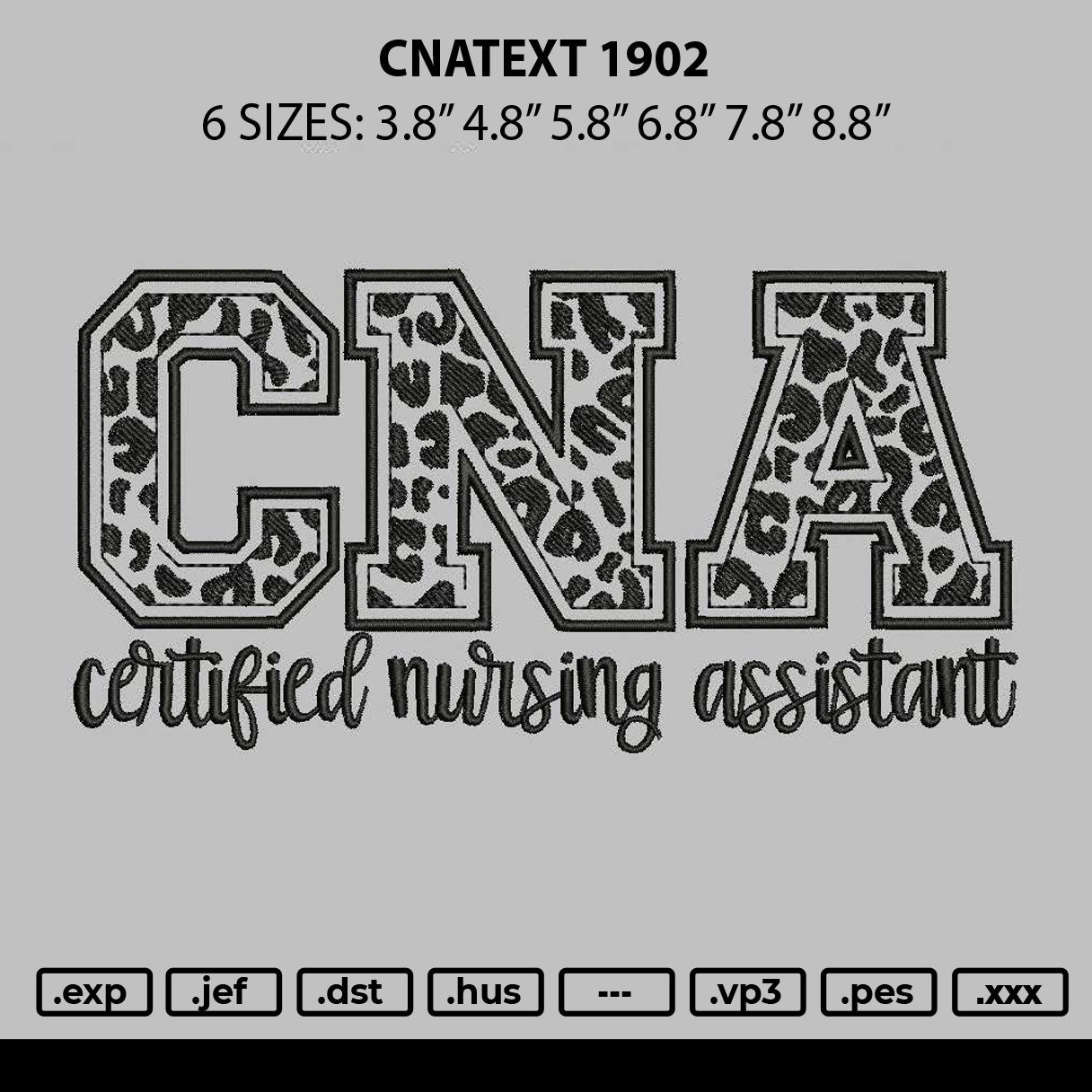 Cnatext 1902 Embroidery File 6 sizes