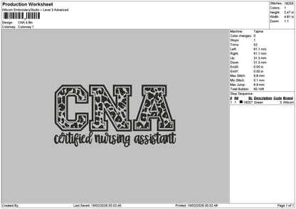 Cnatext 1902 Embroidery File 6 sizes