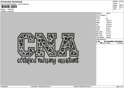 Cnatext 1902 Embroidery File 6 sizes