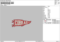 Cobrastext Embroidery File 6 sizes