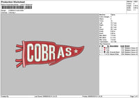 Cobrastext Embroidery File 6 sizes