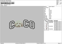 Coco Dog V2 Embroidery File 6 sizes