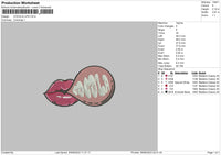 Cocola Lips Embroidery File 6 sizes