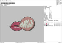Cocola Lips Embroidery File 6 sizes