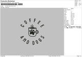 Coffee N Dog Embroidery File 6 sizes