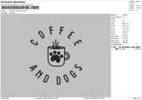 Coffee N Dog Embroidery File 6 sizes