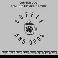 Coffee N Dog Embroidery File 6 sizes