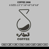 Coffee 2908 Embroidery File 6 sizes