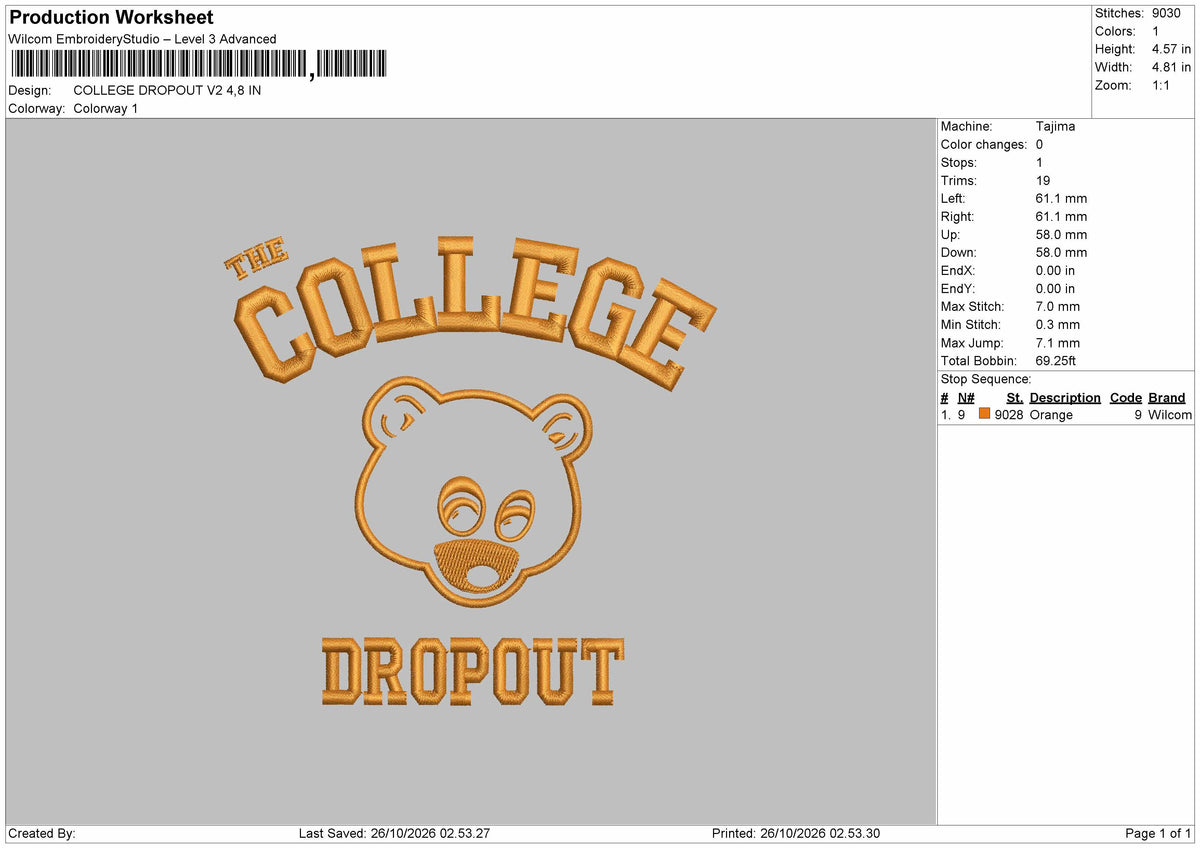 Bear Outline Text Embroidery Machine Design 2 Files