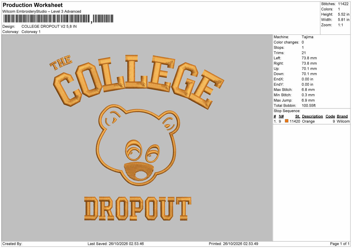 Bear Outline Text Embroidery Machine Design 2 Files
