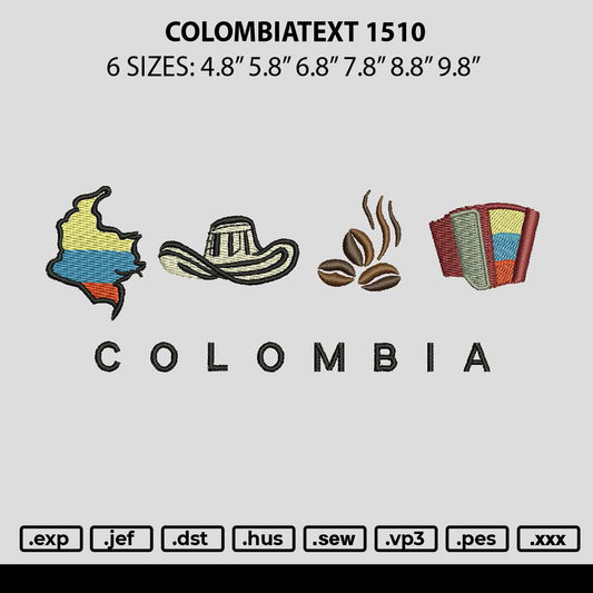 Colombiatext 1510 Embroidery File 6 sizes