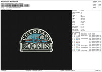 COLORADO ROCKIES Embroidery File 6 size