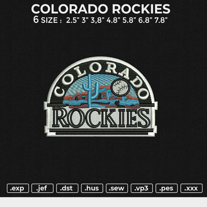 COLORADO ROCKIES Embroidery File 6 size