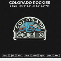 COLORADO ROCKIES Embroidery File 6 size