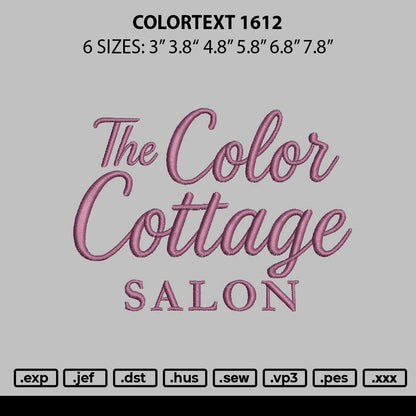Colortext 1612 Embroidery File 6 sizes