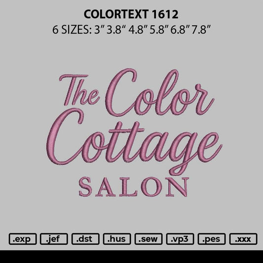 Colortext 1612 Embroidery File 6 sizes