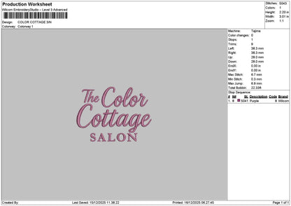 Colortext 1612 Embroidery File 6 sizes