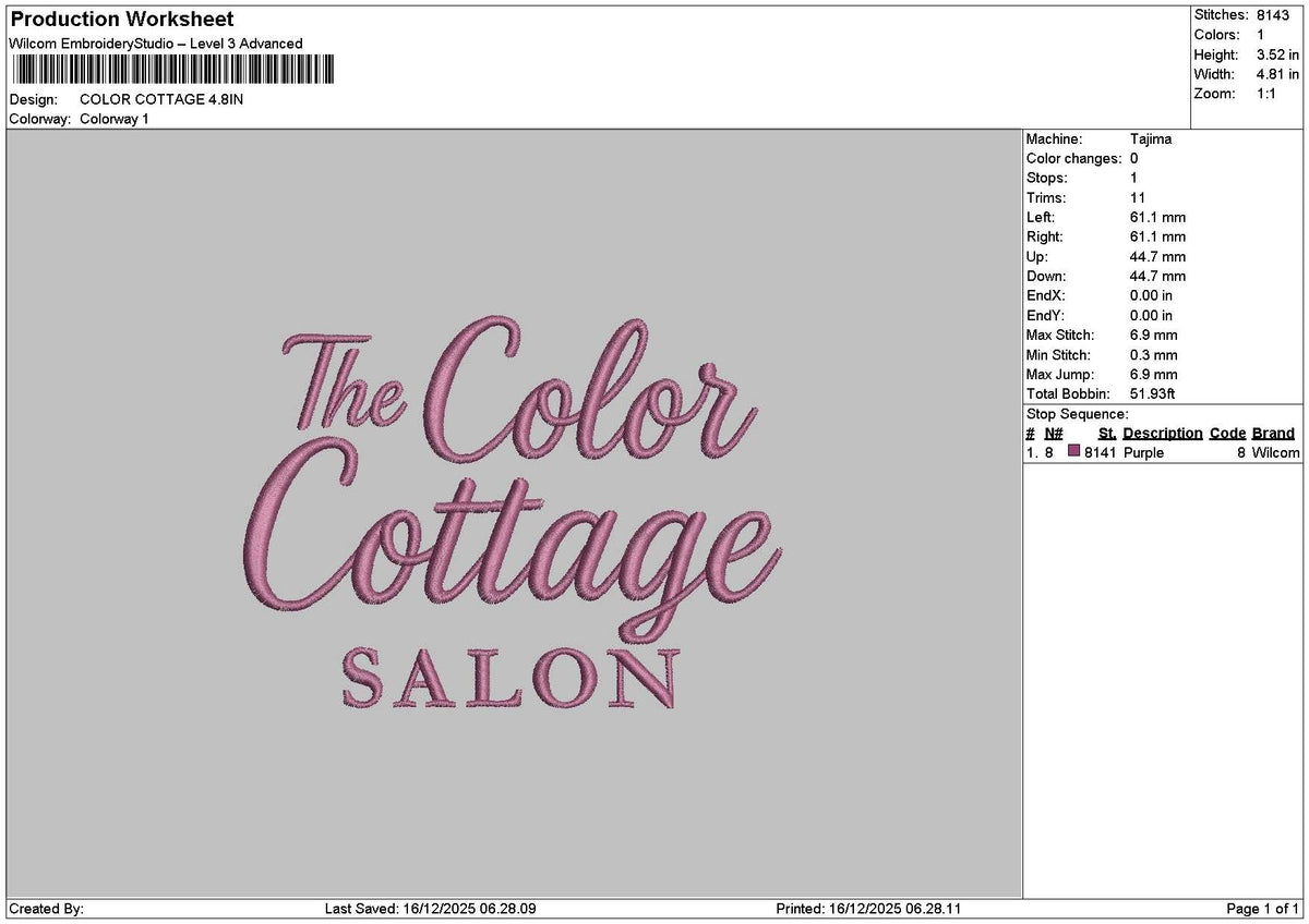 Colortext 1612 Embroidery File 6 sizes – Master Digitizer