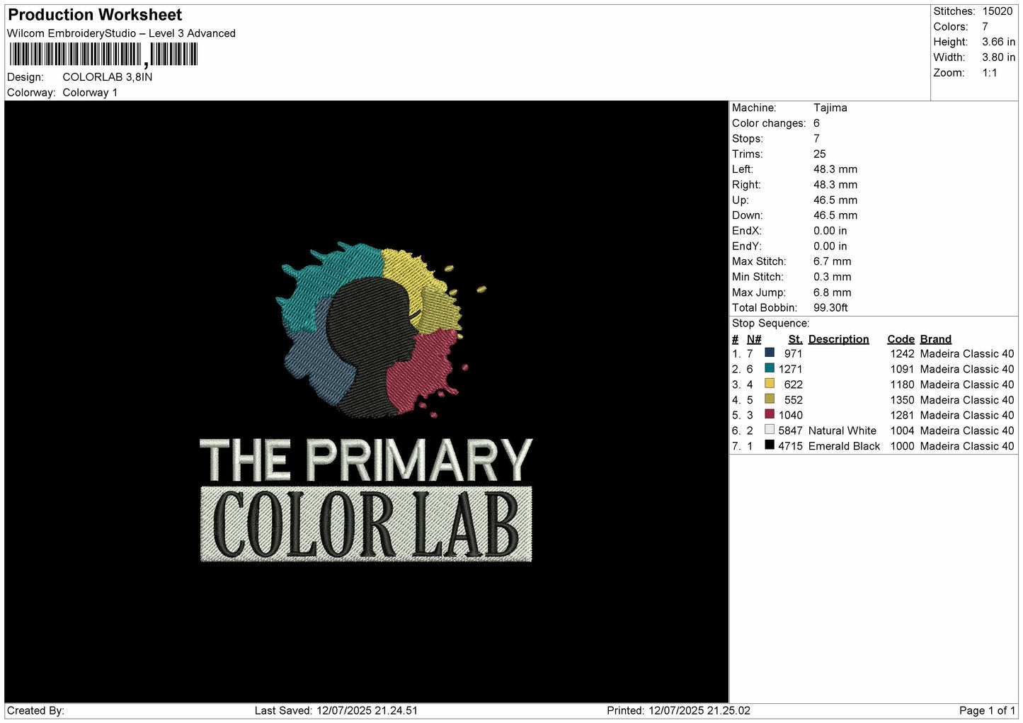 Colorlab Embroidery File Design
