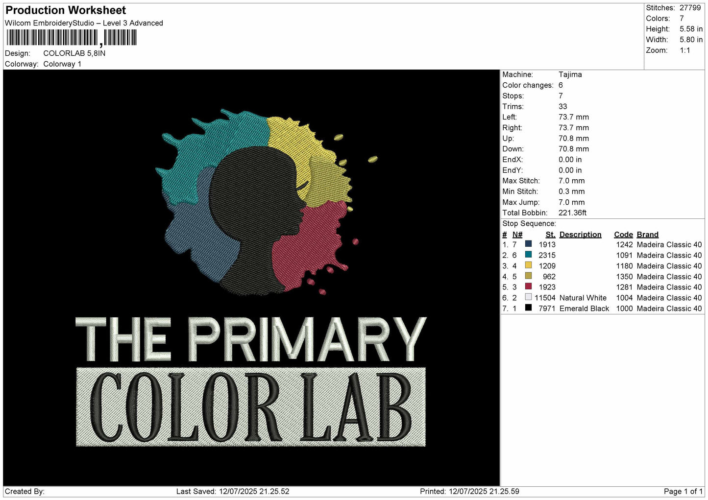 Colorlab Embroidery File Design
