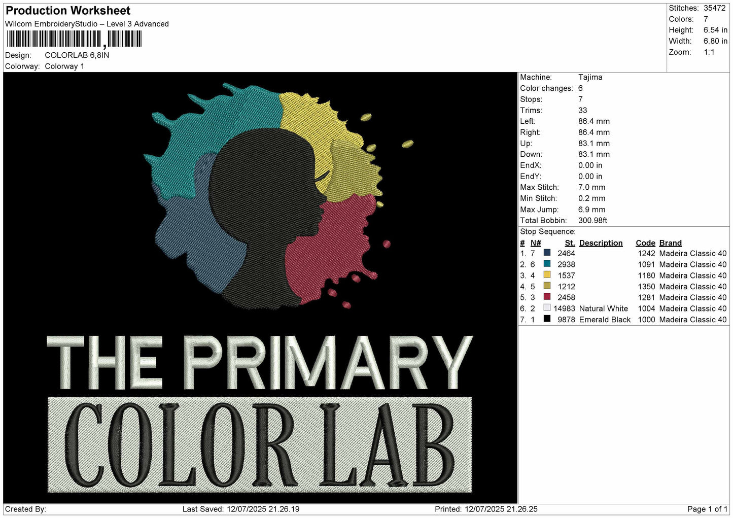 Colorlab Embroidery File Design