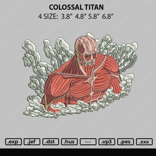 Colossal Titan Embroidery File 4 Size