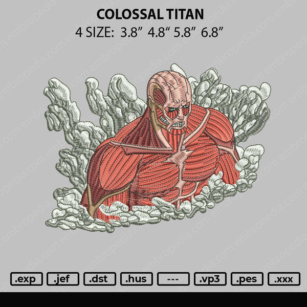 Colossal Titan Embroidery File 4 Size