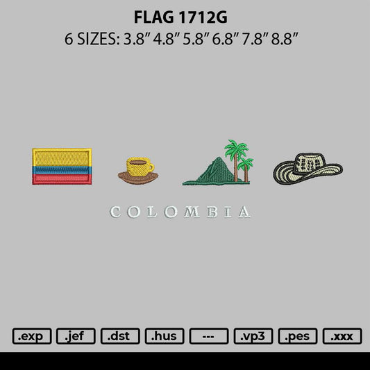 Flag 1712g Embroidery File 6 sizes