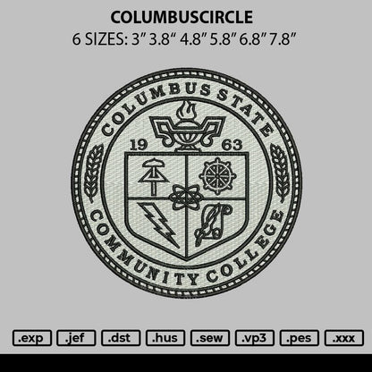 Columbuscircle Embroidery File 6 sizes
