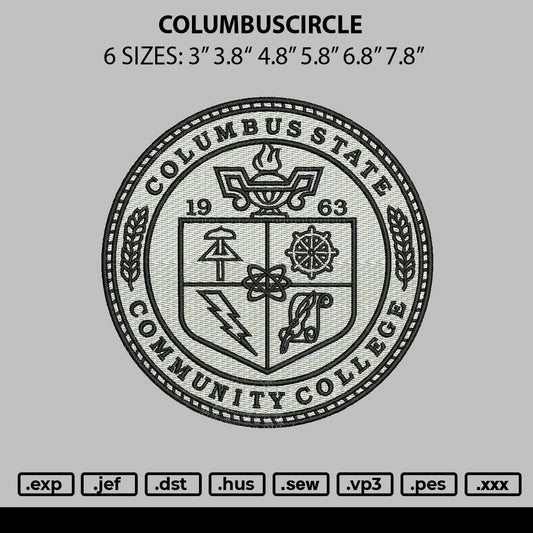 Columbuscircle Embroidery File 6 sizes