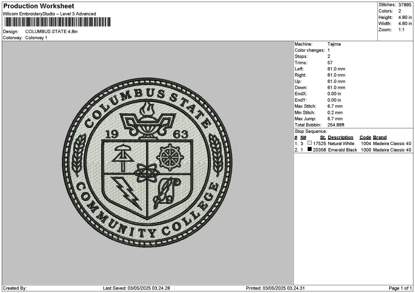 Columbuscircle Embroidery File 6 sizes