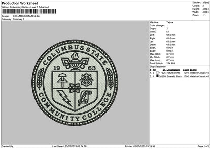Columbuscircle Embroidery File 6 sizes