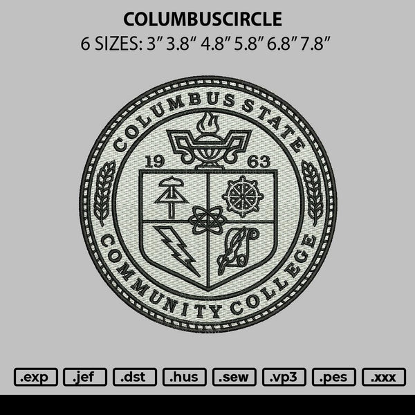 Columbuscircle Embroidery File 6 sizes