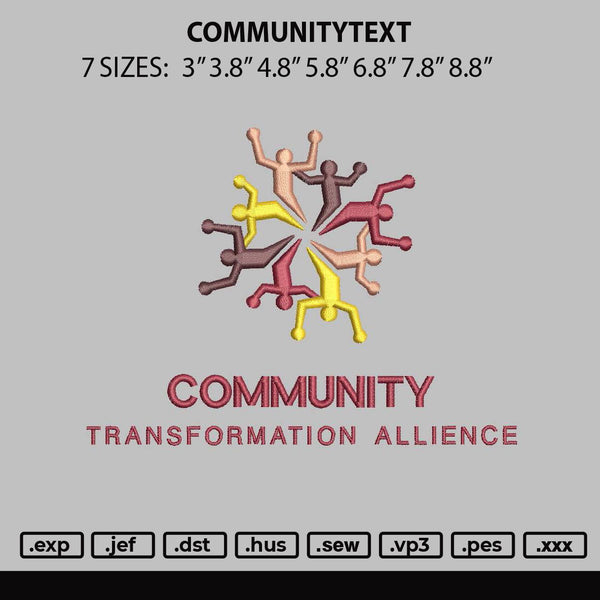 Communitytext Embroidery File 6 sizes
