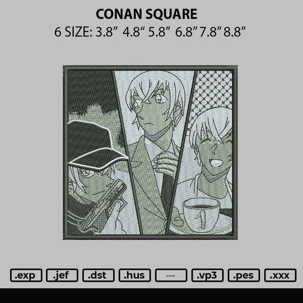 Conan Square Embroidery File 6 sizes