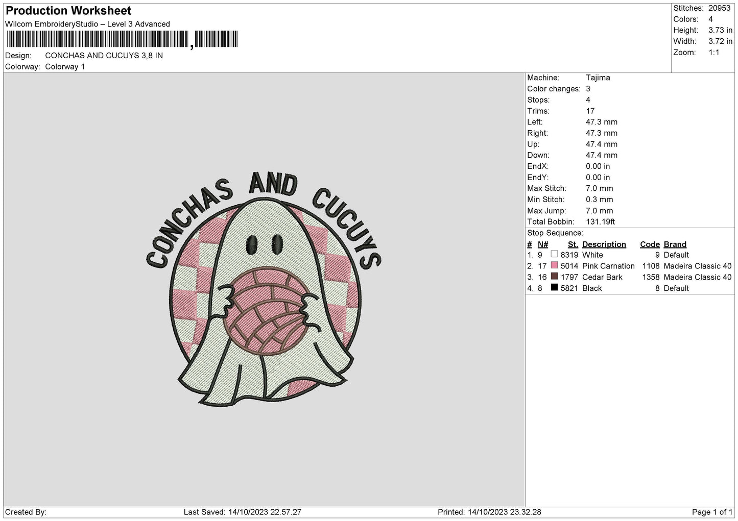 Ghost Pink Embroidery File 6 sizes