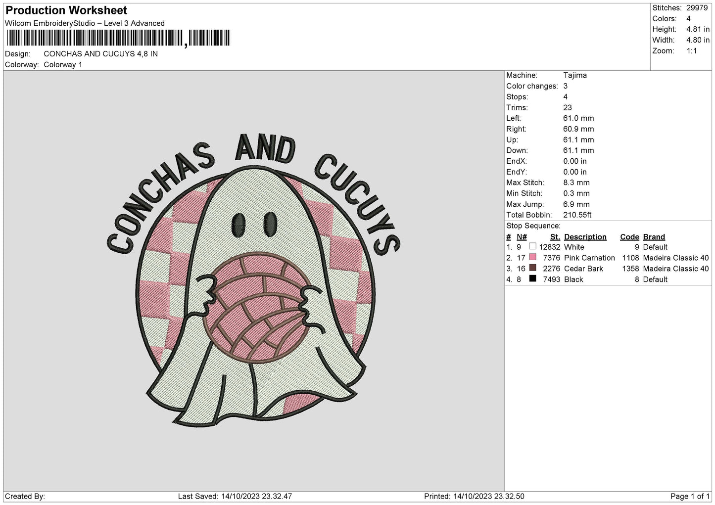 Ghost Pink Embroidery File 6 sizes