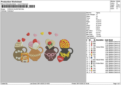 Chocolate 2611 Embroidery File 6 sizes