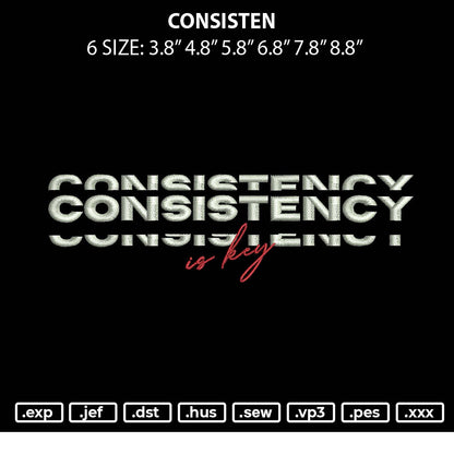 Consisten Embroidery File 6 sizes